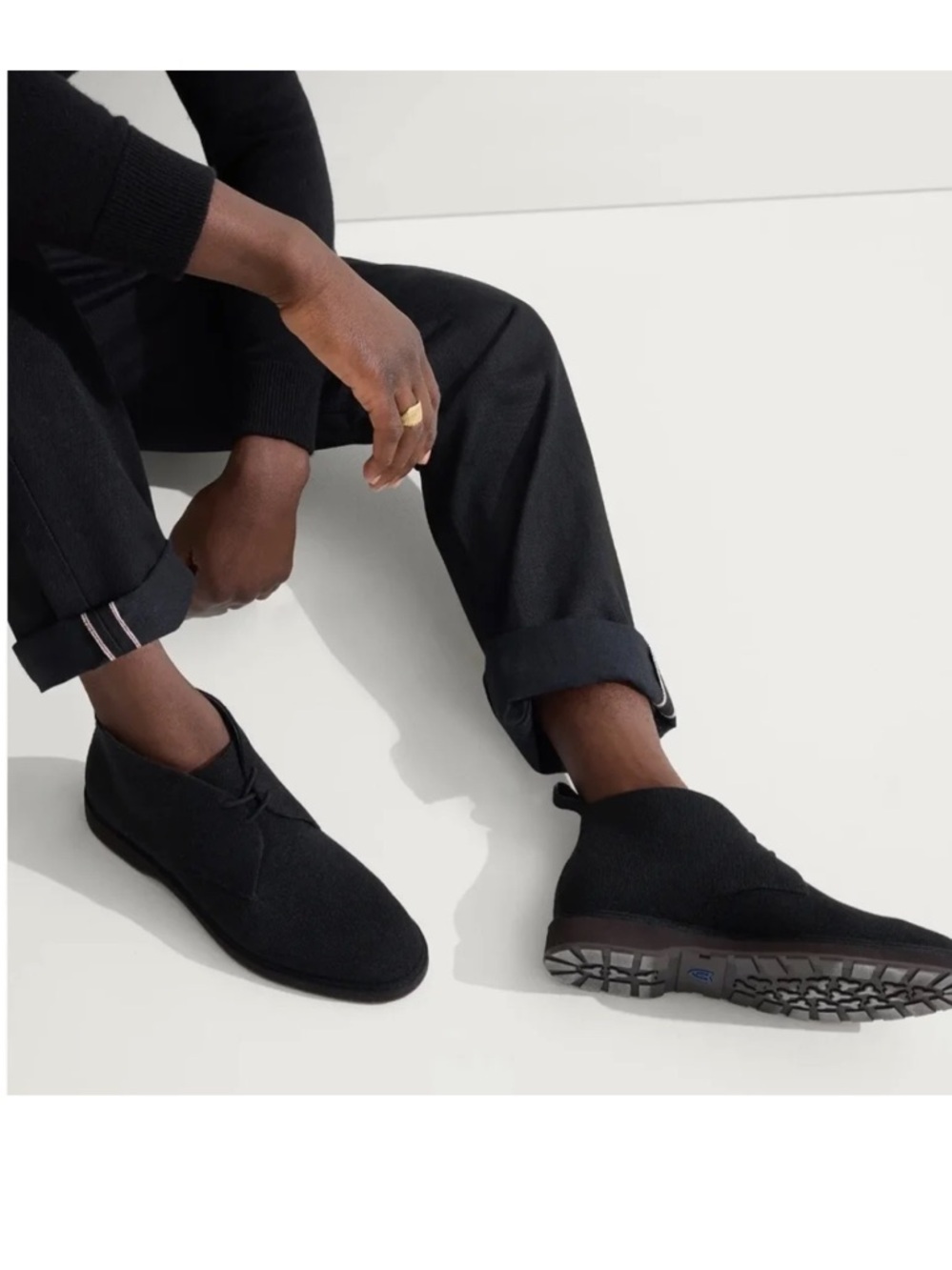 Rothy’s The Chukka Boot Black Men’s Size 12 NIB Sustainable Knit Lace Up Boot